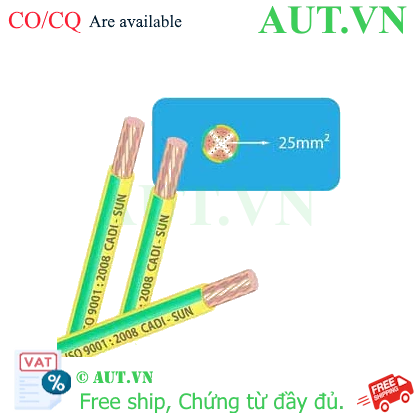 Ảnh của Dây cáp điện (Cu/PVC) CADISUN CV 1x25 (V-75)-E .