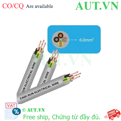 Ảnh của Dây cáp điện (Cu/PVC/PVC) CADISUN VCTF 4x6.0 .