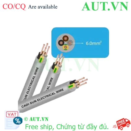 Ảnh của Dây cáp điện (Cu/PVC/PVC) CADISUN VCTF 4x6.0 .