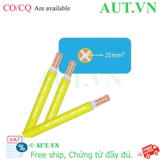 Ảnh của Dây cáp điện (Cu/PVC) CADISUN CV 1x25 (V-75)-Y .