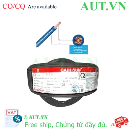 Ảnh của Dây điện đơn mềm ruột đồng CADISUN VCSF 1x0.5-B 