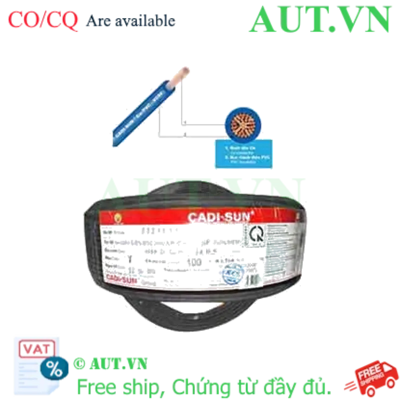 Ảnh của Dây điện đơn mềm ruột đồng CADISUN VCSF 1x0.5-B 