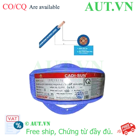 Ảnh của Dây điện đơn mềm ruột đồng CADISUN VCSF 1x0.5-BL 
