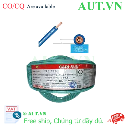 Ảnh của Dây điện đơn mềm ruột đồng CADISUN VCSF 1x0.5-G 