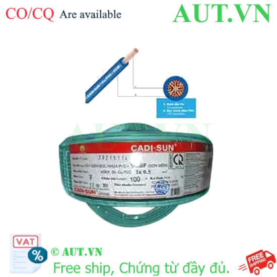Ảnh của Dây điện đơn mềm ruột đồng CADISUN VCSF 1x0.5-G 