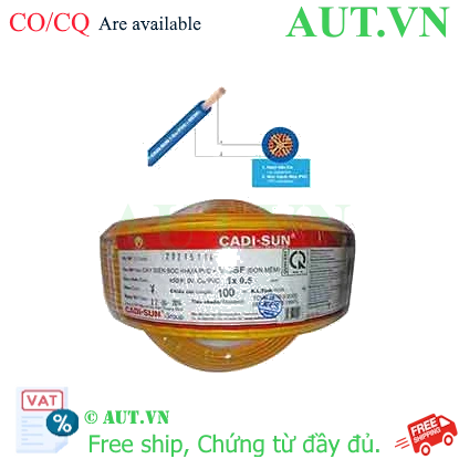 Ảnh của Dây điện đơn mềm ruột đồng CADISUN VCSF 1x0.5-Y 