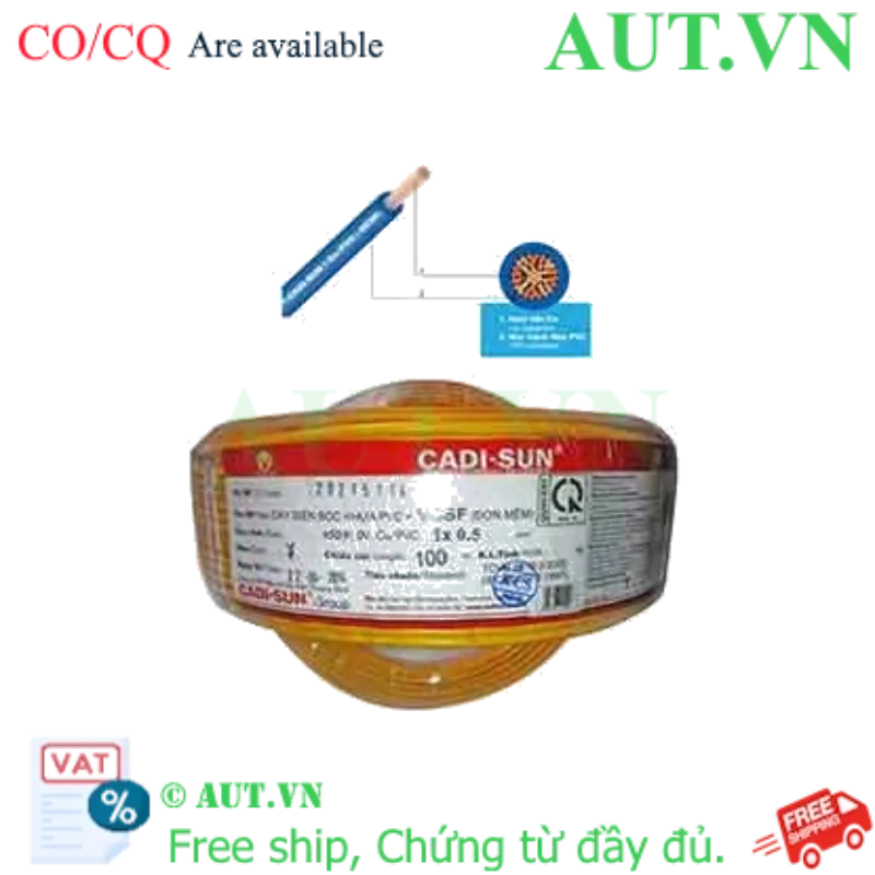 Ảnh của Dây điện đơn mềm ruột đồng CADISUN VCSF 1x0.5-Y 
