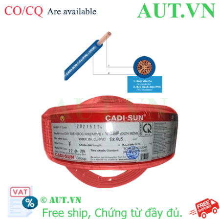 Ảnh của Dây điện đơn mềm VCSF 1x0.5-R Cadisun chính hãng