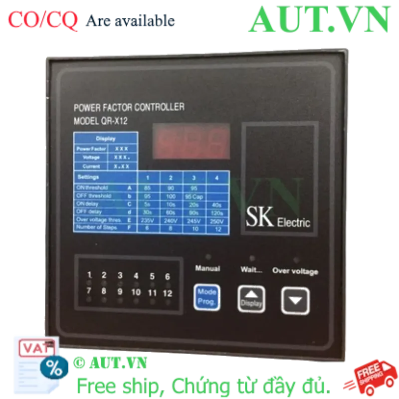 Ảnh của Bộ điều khiển tụ bù SK QR-X12 12 cấp 144x144mm