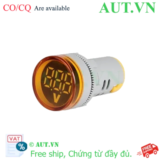 Ảnh của Đèn báo vàng có hiển thị điện áp 20V-500V, 22mm
