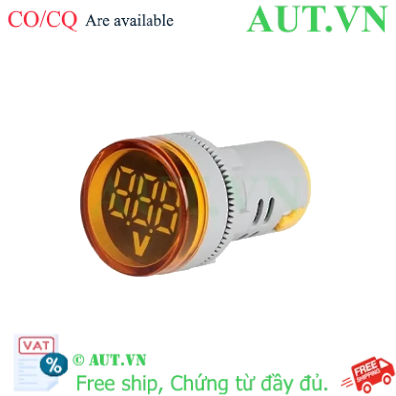 Ảnh của Đèn báo vàng có hiển thị điện áp 20V-500V, 22mm