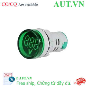 Ảnh của Đèn báo xanh có hiển thị điện áp 20V-500V, 22mm