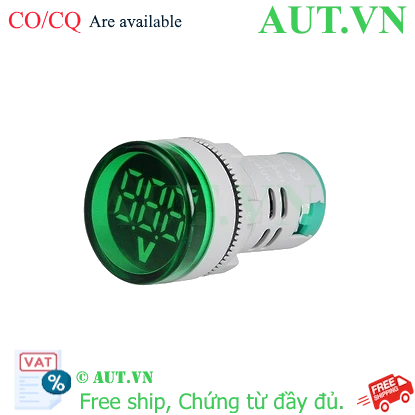 Ảnh của Đèn báo xanh có hiển thị điện áp 20V-500V, 22mm