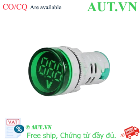 Ảnh của Đèn báo xanh có hiển thị điện áp 20V-500V, 22mm