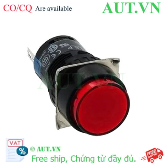 Ảnh của Nút nhấn giữ AL6-AR 220V 16mm (màu đỏ)