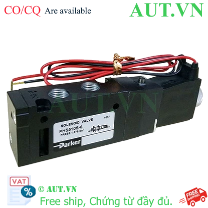 Ảnh của Van điện từ Parker PHS-510S-6-220V 5 cửa 2 vị trí, 1 Coil, Ren 9.6