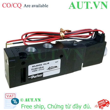 Ảnh của Van điện từ Parker PHS-510S-6-220V 5 cửa 2 vị trí, 1 Coil, Ren 9.6