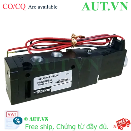 Ảnh của Van điện từ Parker PHS-510S-6-220V 5 cửa 2 vị trí, 1 Coil, Ren 9.6