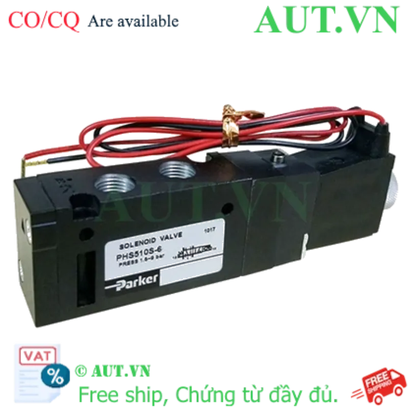 Ảnh của Van điện từ Parker PHS-510S-6-220V 5 cửa 2 vị trí, 1 Coil, Ren 9.6