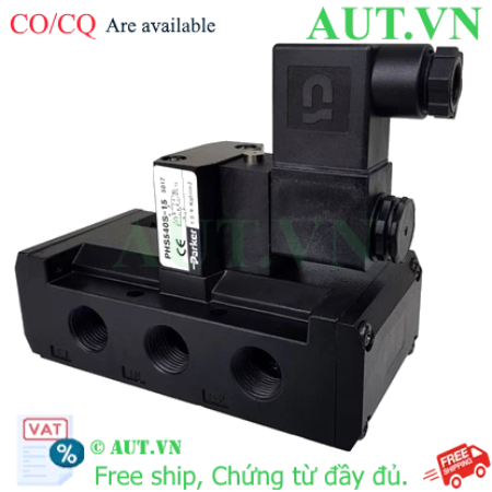 Ảnh của Van điện từ Parker PHS-540S-15-220V 5 cửa 2 vị trí, 1 Coil, Ren 21
