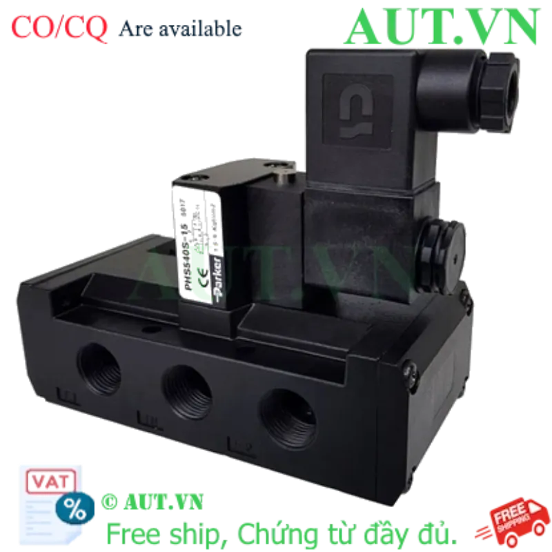 Ảnh của Van điện từ Parker PHS-540S-15-220V 5 cửa 2 vị trí, 1 Coil, Ren 21