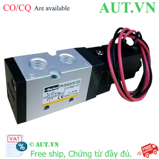 Ảnh của Van điện từ Parker PHS-541S-15-220V 5 cửa 2 vị trí, 1 Coil, Ren 21