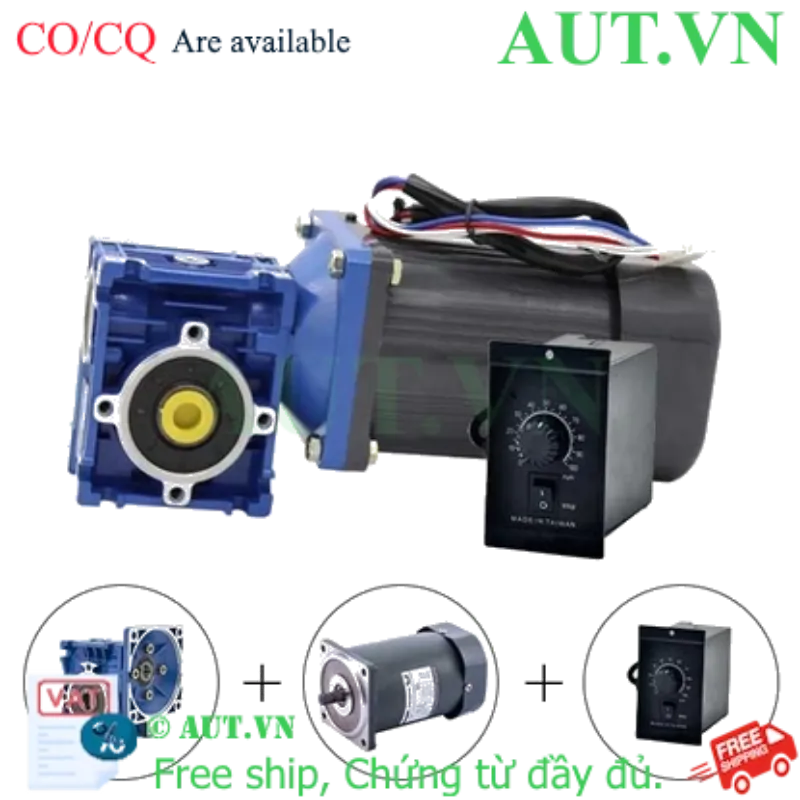Ảnh của Động cơ điện + Hộp số NRMV-030 90W 1 Pha 220V (Có chỉnh tốc độ)