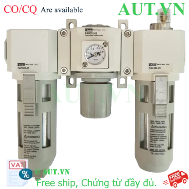 Ảnh của Bộ Lọc Khí – Chỉnh Áp – Cấp Dầu Xả Tự Động Parker Size 3/8 PCB302-03-D
