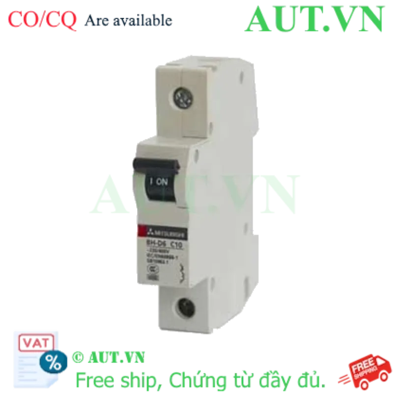 Ảnh của Aptomat MCB Mitsubishi BH-D6 1P 10A C N - 1 Pha, 6kA, Chính Hãng