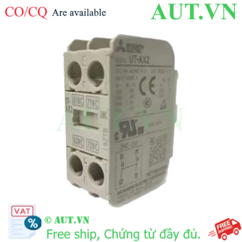 Ảnh của Tiếp điểm phụ Mitsubishi UT-AX2 2B (2NC) - Lắp mặt trước, Chính hãng