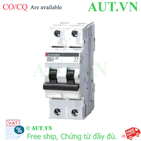 Ảnh của MCB Mitsubishi BHW-T4 2P C32 - Aptomat 2 Cực 32A, 4.5kA, Chống Quá Tải Chính Hãng AUT VN