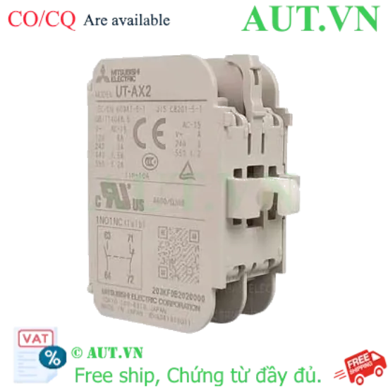 Ảnh của Tiếp điểm phụ Mitsubishi UT-AX2 1A1B (1NO+1NC) - Lắp Phía Trước, Chính Hãng, Độ Bền Cao