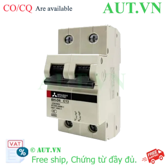 Ảnh của MCB Mitsubishi BH-D6 2P 13A 6kA C N