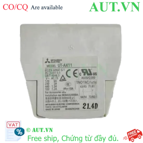Ảnh của Tiếp Điểm Phụ Mitsubishi UT-AX11 1A1B (1NO+1NC) - Lắp Bên Hông, Chính Hãng, Độ Bền Công Nghiệp | AUT VN