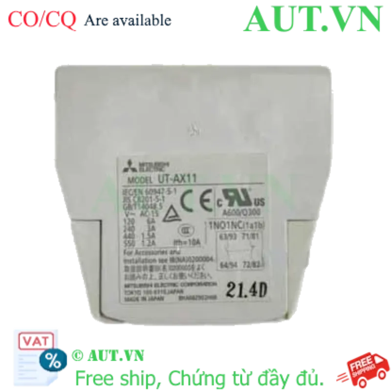 Ảnh của Tiếp Điểm Phụ Mitsubishi UT-AX11 1A1B (1NO+1NC) - Lắp Bên Hông, Chính Hãng AUT VN