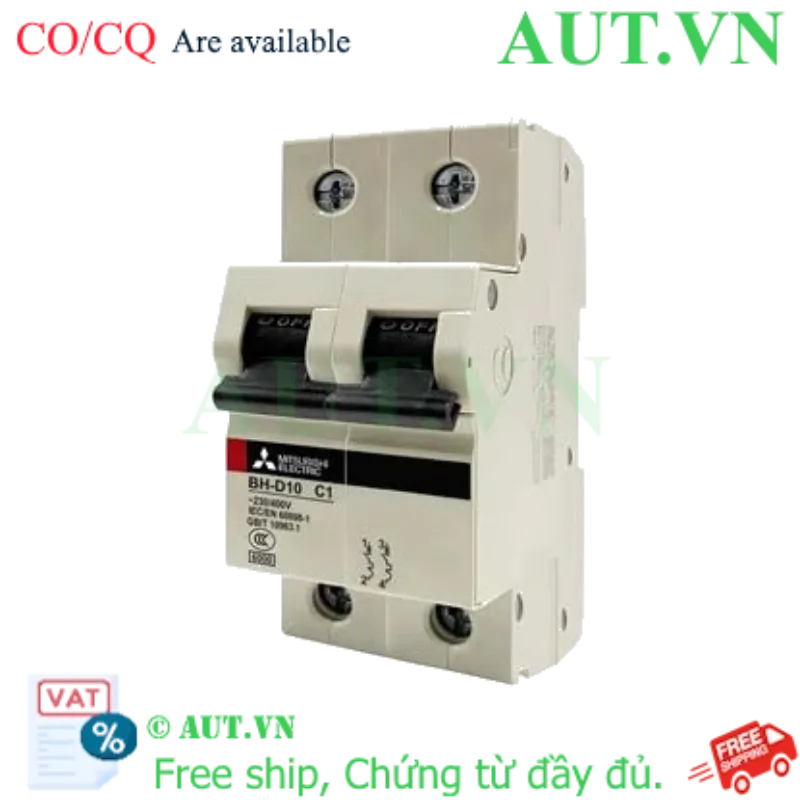 Ảnh của MCB Mitsubishi BH-D10 2P 1A 10kA C N