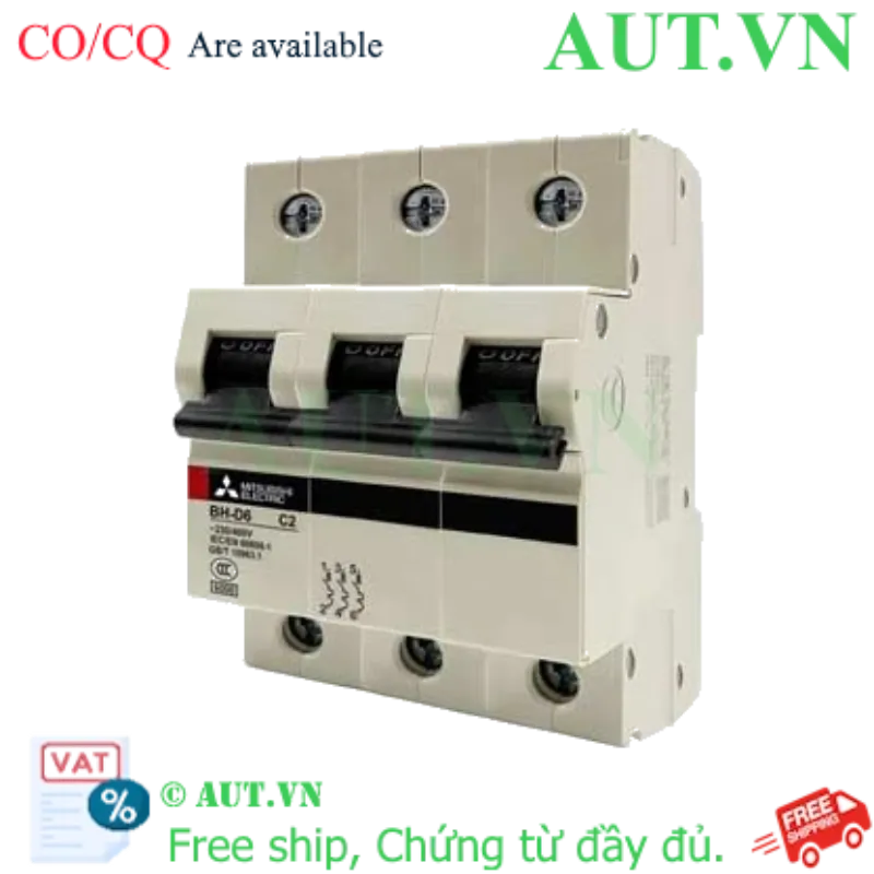 Ảnh của MCB Mitsubishi BH-D6 3P 2A 6kA C N