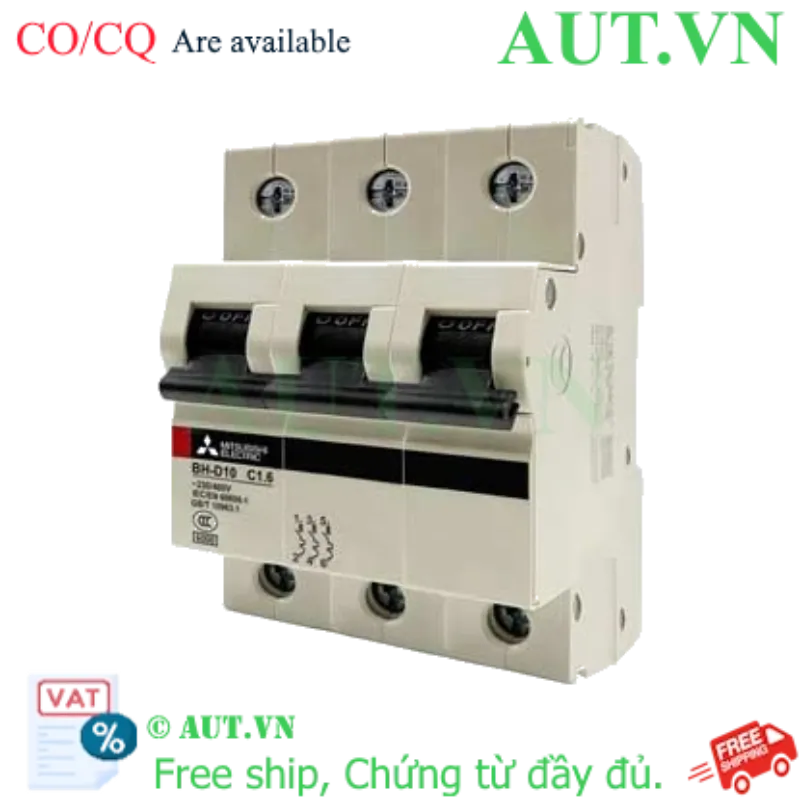 Ảnh của MCB Mitsubishi BH-D10 3P 1.6A 10kA C N