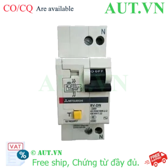 Ảnh của CB chống giật Mitsubishi BV-DN 1PN 10A 30mA 4.5kA