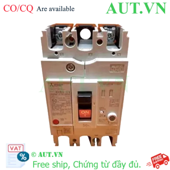 Ảnh của CB chống giật Mitsubishi NV63-CV 2P 50A 7.5kA 30mA