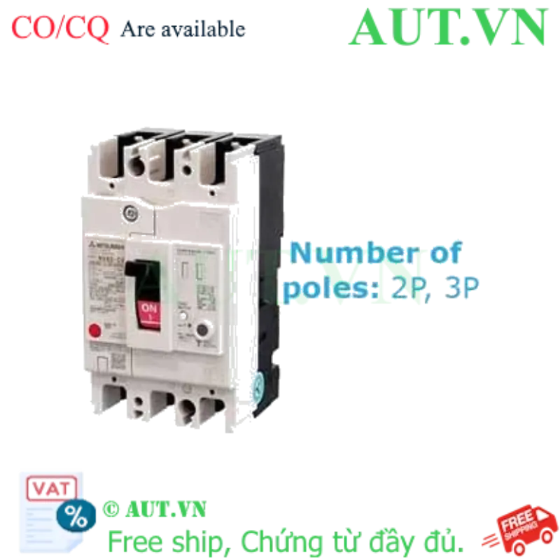 Ảnh của CB chống giật Mitsubishi NV63-CV 2P 60A 7.5kA 30mA