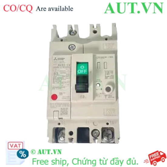Ảnh của CB chống giật Mitsubishi NV63-CV 2P 63A 7.5kA 30mA