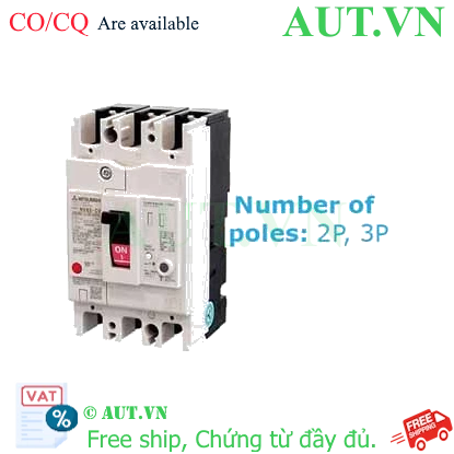 Ảnh của CB chống giật Mitsubishi NV63-CV 3P 5A 5kA 1.2.500mA