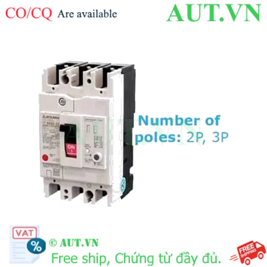 Ảnh của CB chống giật Mitsubishi NV63-CV 3P 5A 5kA 1.2.500mA