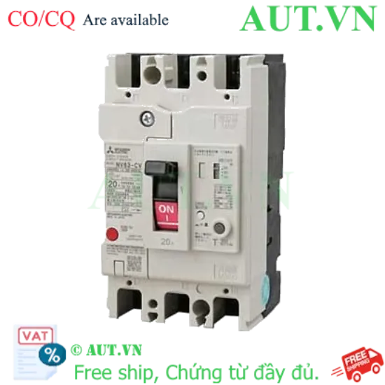 Ảnh của CB chống giật Mitsubishi NV63-CV 3P 20A 5kA 1.2.500mA