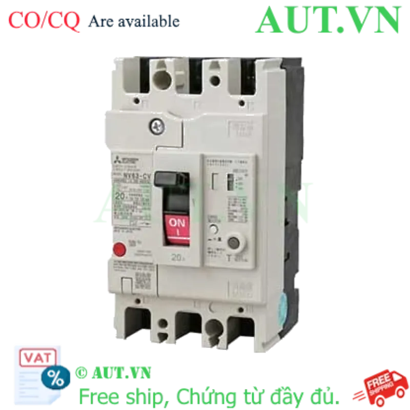 Ảnh của CB chống giật Mitsubishi NV63-CV 3P 20A 5kA 1.2.500mA