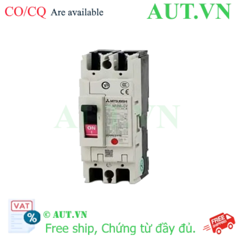 Ảnh của MCCB Mitsubishi NF250-CV 2P 250A 36KA - Aptomat khối chính hãng