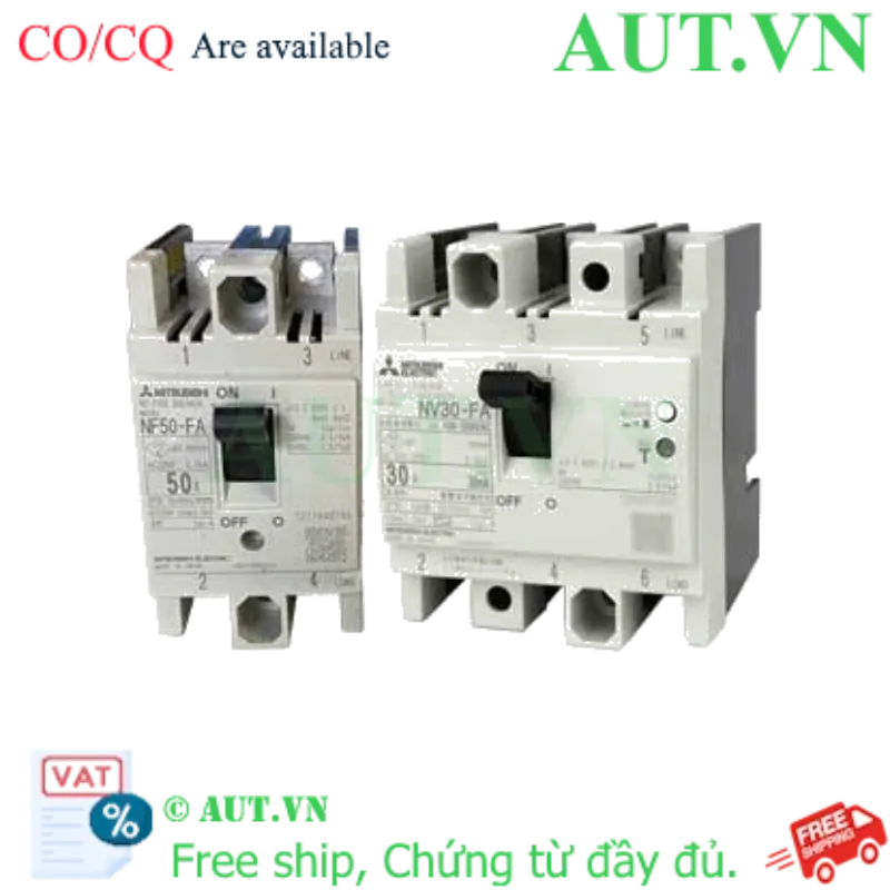 Ảnh của CB chống giật Mitsubishi NV30-FA 2P 20A 100-200V 30MA W