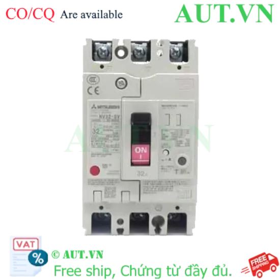 Ảnh của CB chống giật Mitsubishi NV32-SV 3P 32A 5kA 30mA