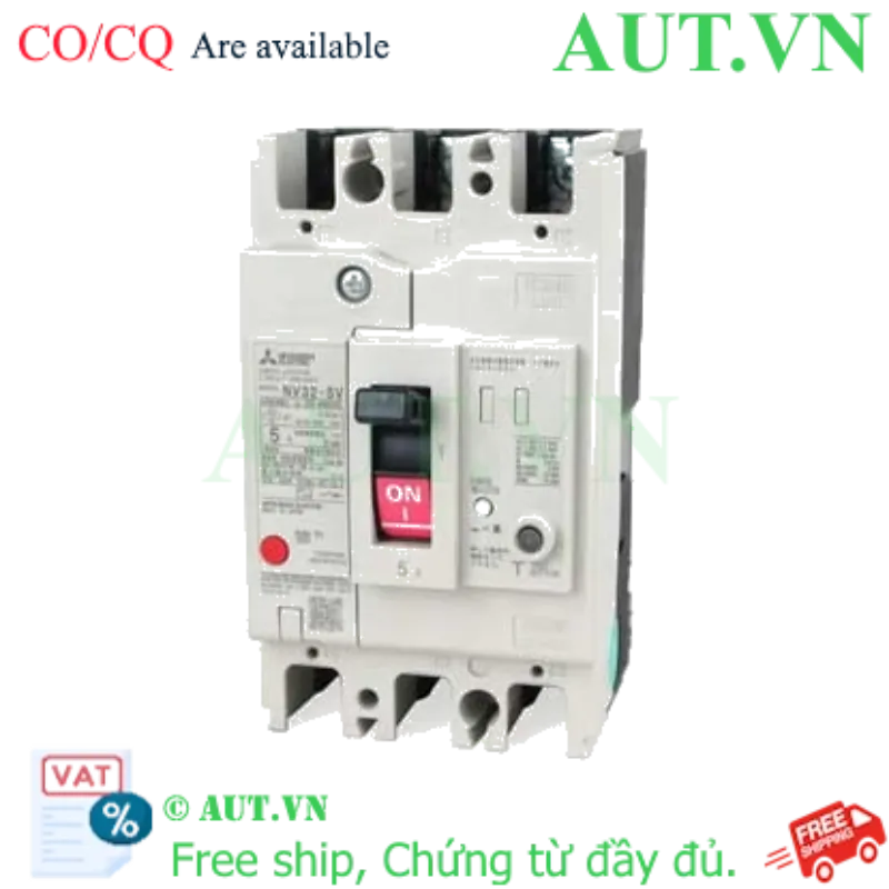Ảnh của CB chống giật Mitsubishi NV32-SV 3P 5A 5kA 30mA